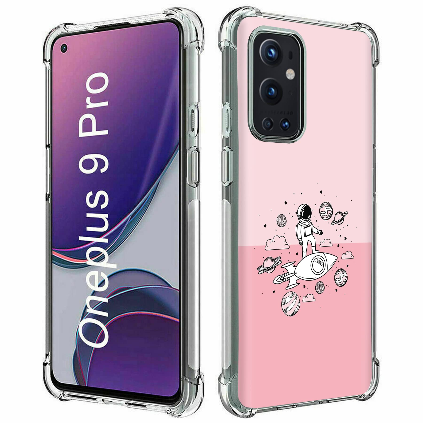 OnePlus 9 Pro Phone Case - Shockproof TPU Cover with Space Planets Design | Anti-Scratch Protection | Flexible & Durable | Made in USA | Perfect for Daily Use, Travel & Outdoor Activities