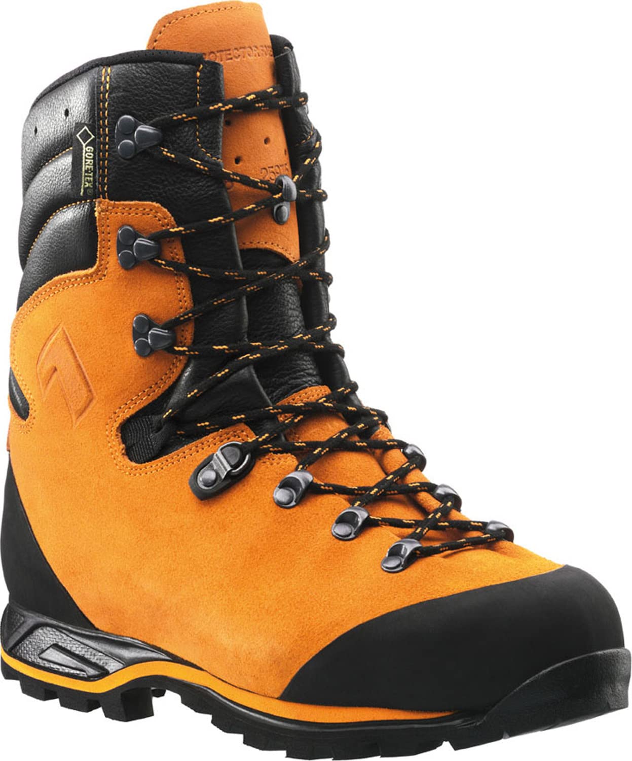 HAIX Protector Prime Men's Steel Toe Work Boots - Orange, EH/PR/WP Safety Certified, 9 Inch Height for Chainsaw & Forestry Work - Durable Safety Footwear for Construction, Logging & Outdoor Jobs