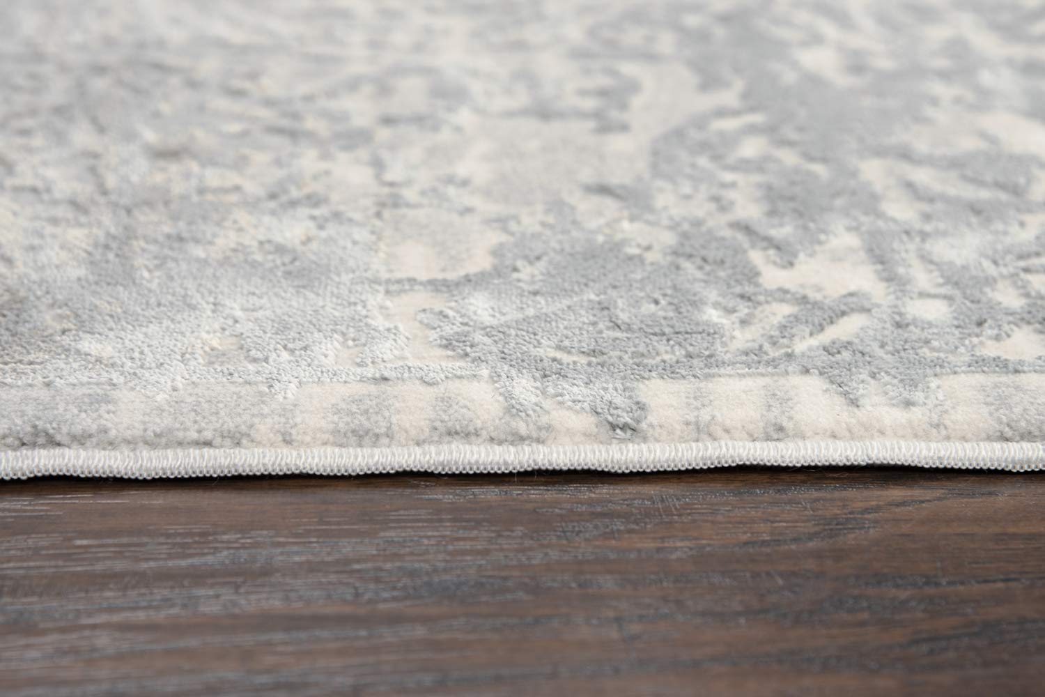 Gatney Rugs Midtown Area Rug CHS104 - Gray & Cream Floral Vines Design - 3'11