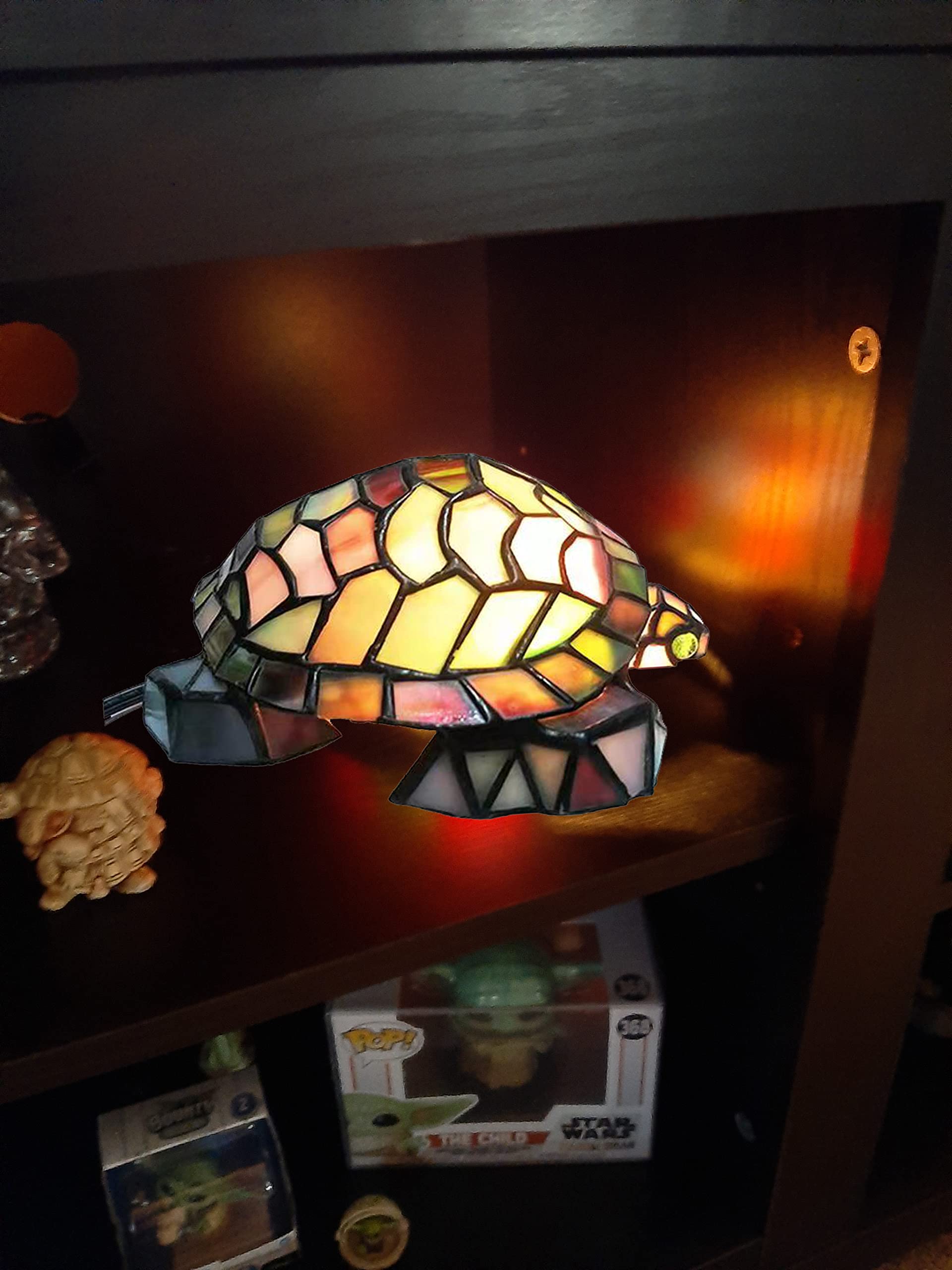 HUIMEIJU Stained Glass Turtle Night Light - Tiffany Style Animal Table Lamp for Kids Room, Nursery, or Home Decor | Perfect for Bedtime, Relaxation & Creating a Cozy Atmosphere