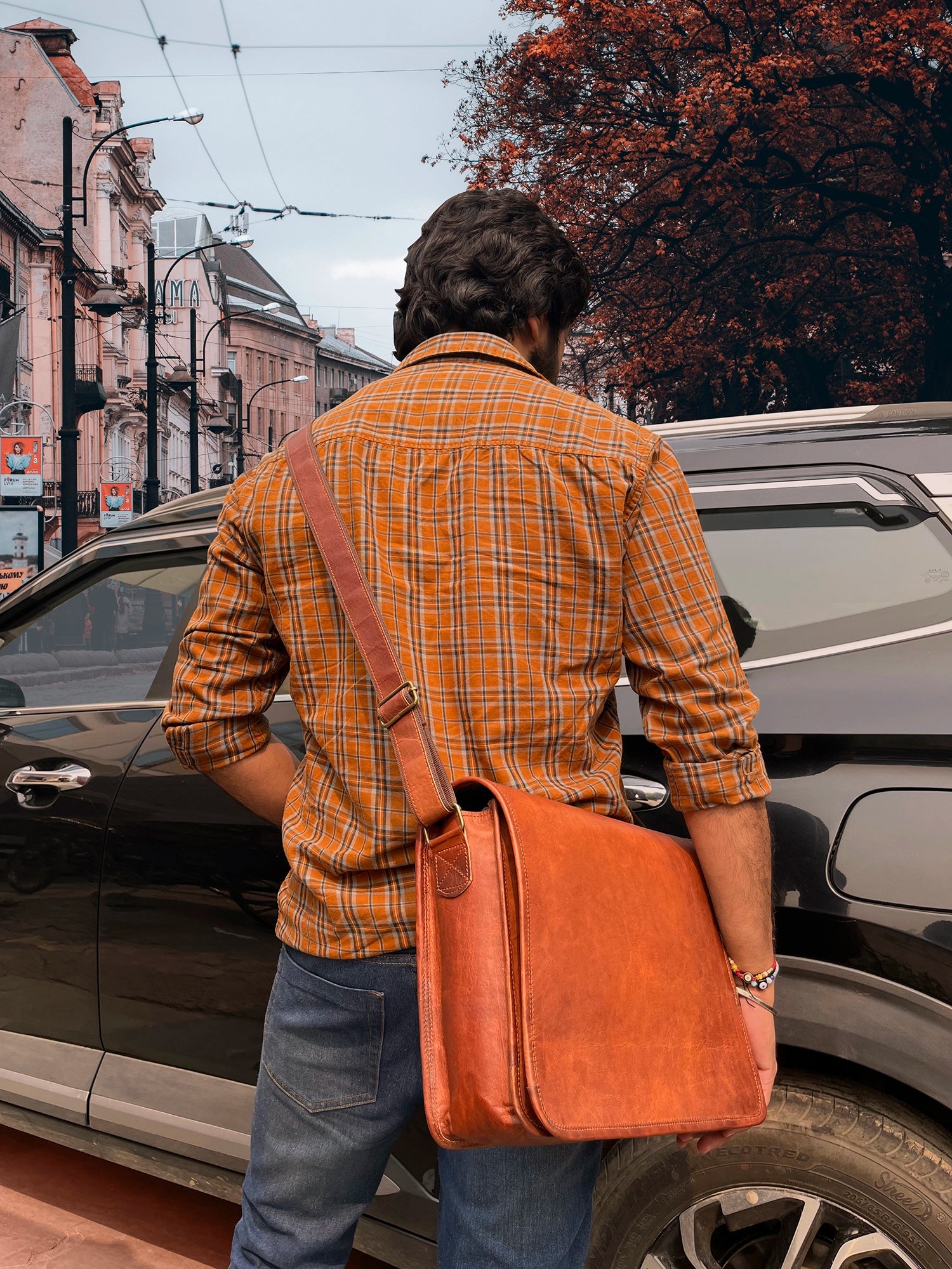 Premium Genuine Leather Laptop Messenger Bag for 15 Inch MacBook & PC - Stylish & Durable Work Bag for Business Professionals & College Students