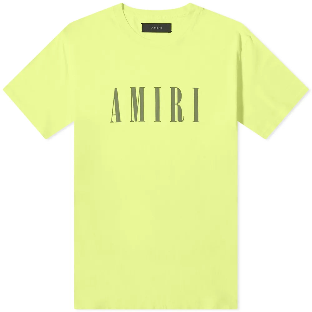 Amiri Lime Logo Graphic T-Shirt for Men - Stylish Casual Cotton Tee for Streetwear & Everyday Outfits