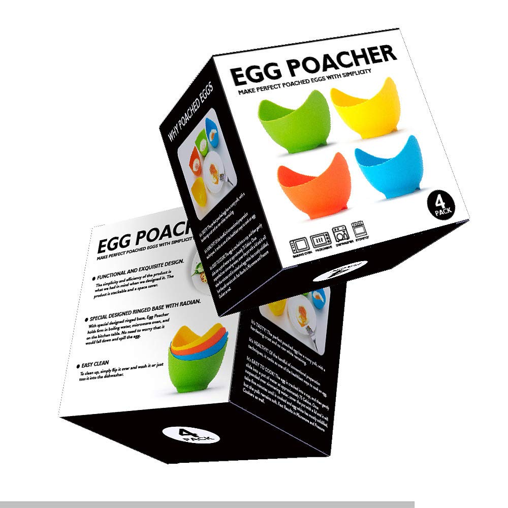 4-Pack Silicone Egg Steamer - Healthy Egg Cooker for Perfect Poached & Scrambled Eggs | Non-Stick Egg Molding Pan for Pancakes, Breakfast & Creative Cooking | BPA-Free Kitchen Gadget for Easy Meal Prep & Kids Lunch Ideas