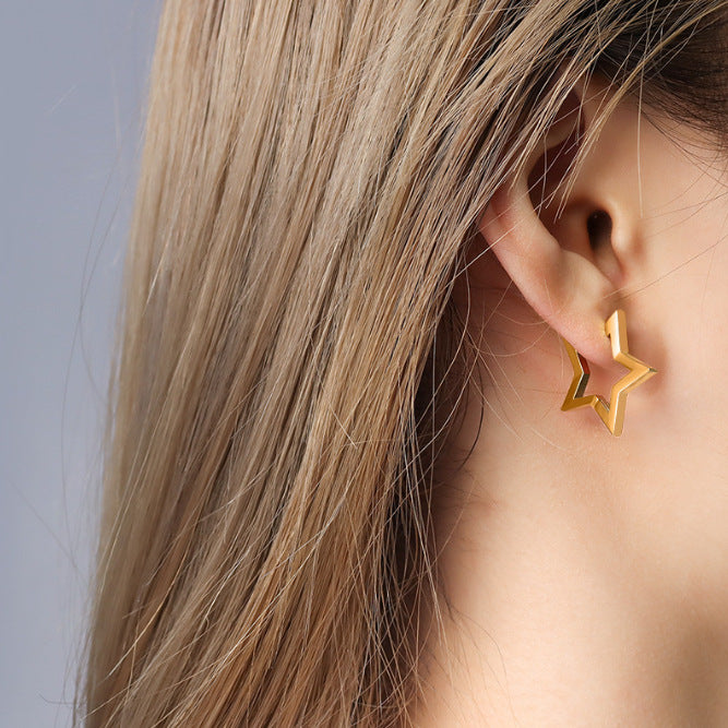 20G Minimalist Geometric Heart U Hoop Earrings - Dainty Gold Plated Stainless Steel Earrings for Women | Perfect for Everyday Wear, Date Nights & Gifts
