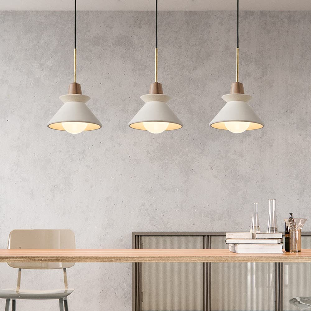 Modern E26 Hanging Pendant Light - Industrial Concrete Mini Chandelier for Kitchen, Dining Room, Bar & Living Room | Nordic Style Home Decor Lighting Fixture | Perfect for Farmhouse, Loft & Industrial Interior Design