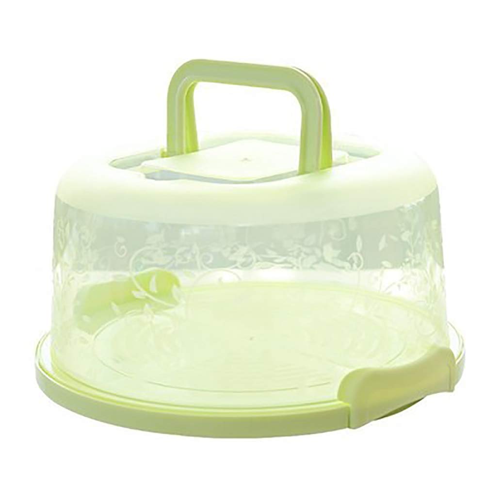10 Inch Round Plastic Cake Carrier with Dome Lid & Cake Board - Portable Cheesecake Container for Baking, Food Preservation & Home Storage | Perfect for Parties, Picnics & Potlucks (Green)