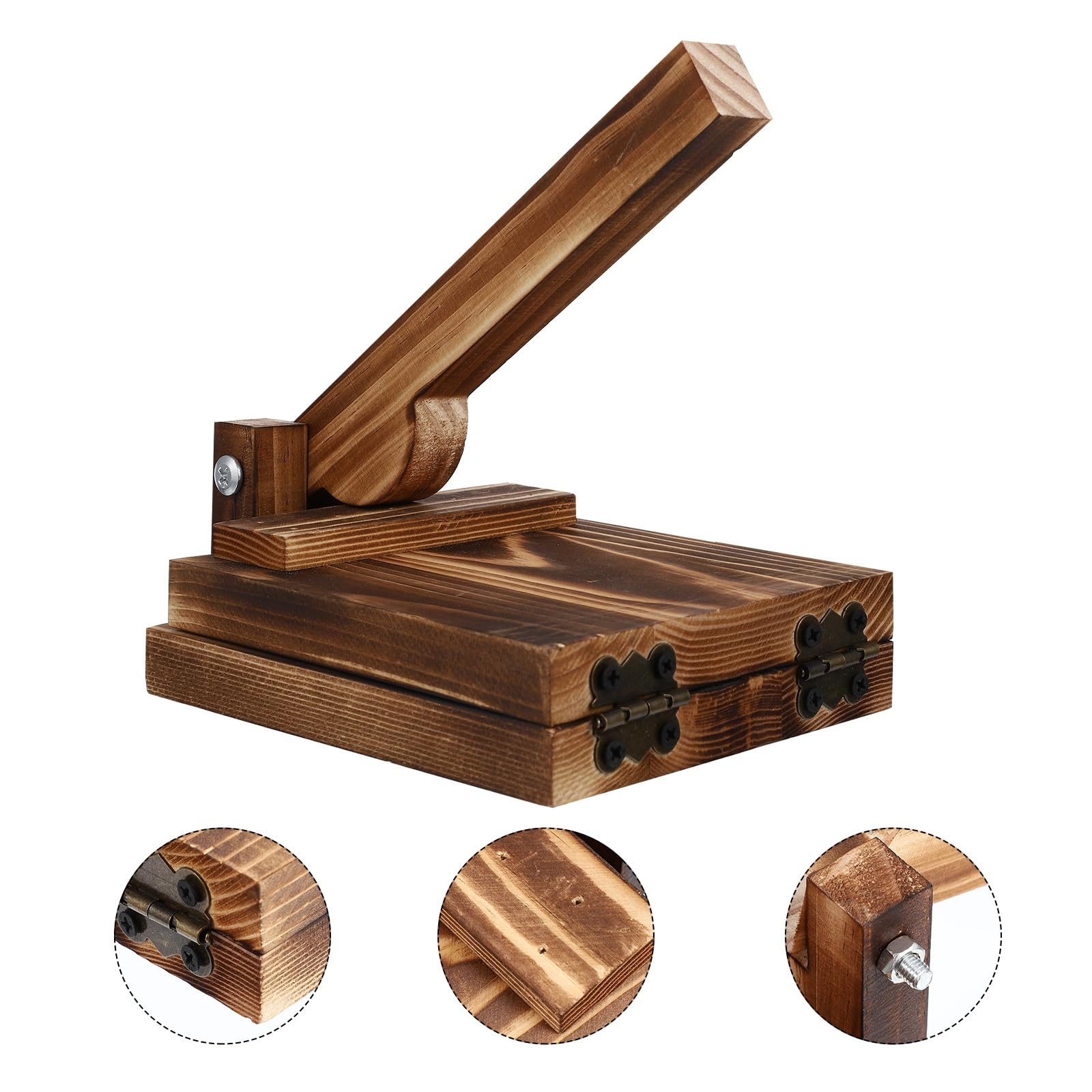 **Amosfun Large Wooden Tortilla Press Maker - Heavy Duty Roti Maker, Dough Presser Tool for Homemade Tortillas, Roti, Tacos, Dumplings & Flatbreads - Perfect for Mexican, Indian & Asian Cuisine**