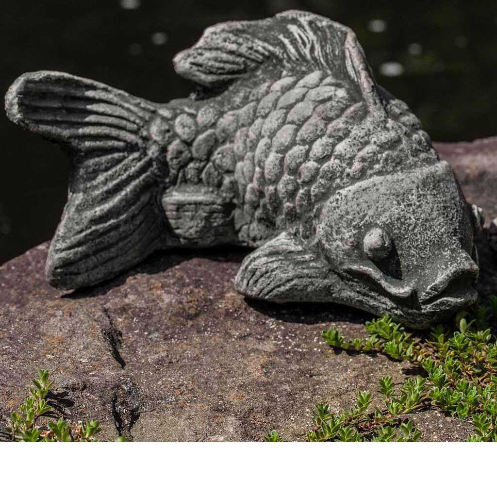 Campania International Coy Koi Fish Statue - Handcrafted Outdoor Garden Decor for Patio, Pond & Japanese Zen Landscaping