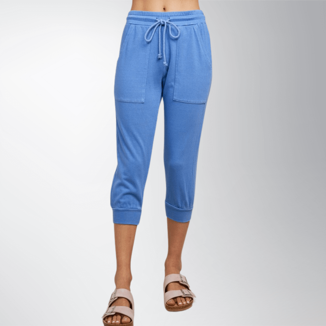 Baby French Terry Capri Pocket Joggers - Soft & Stretchy Toddler Pants with Pockets for Playtime, Daycare & Outdoor Activities