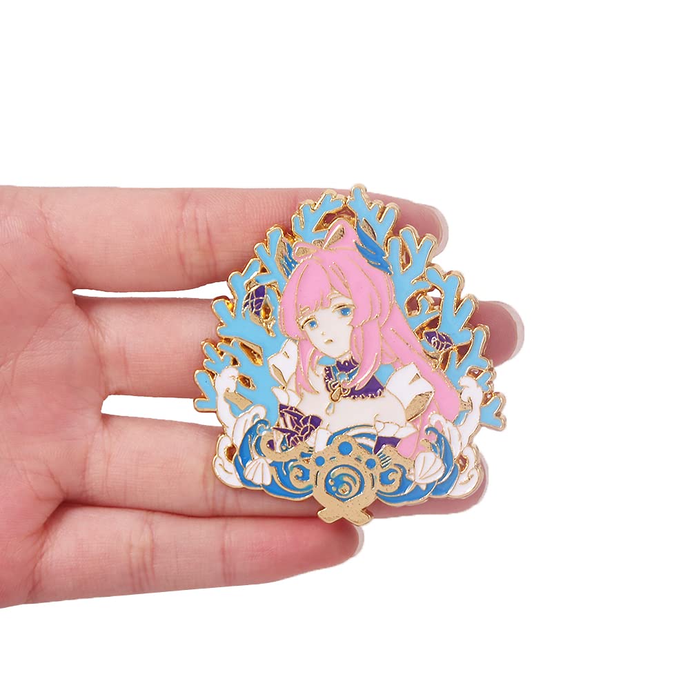 Genshin Impact Hu Tao Enamel Brooch Pin - Anime Cosplay Accessory for Fans, Women & Girls - Perfect for Conventions, Cosplay Events & Gift Giving