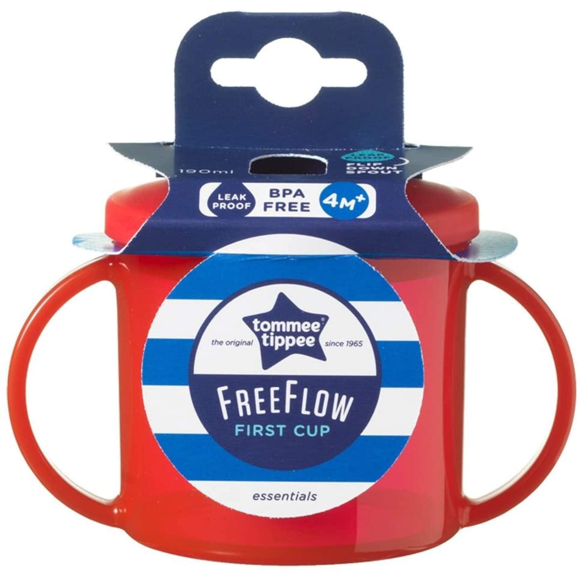 Tommee Tippee Essentials First Baby Cup for 4+ Months - BPA-Free Spill-Proof Training Cup in Blue - Perfect for Weaning & Transitioning from Bottle to Cup