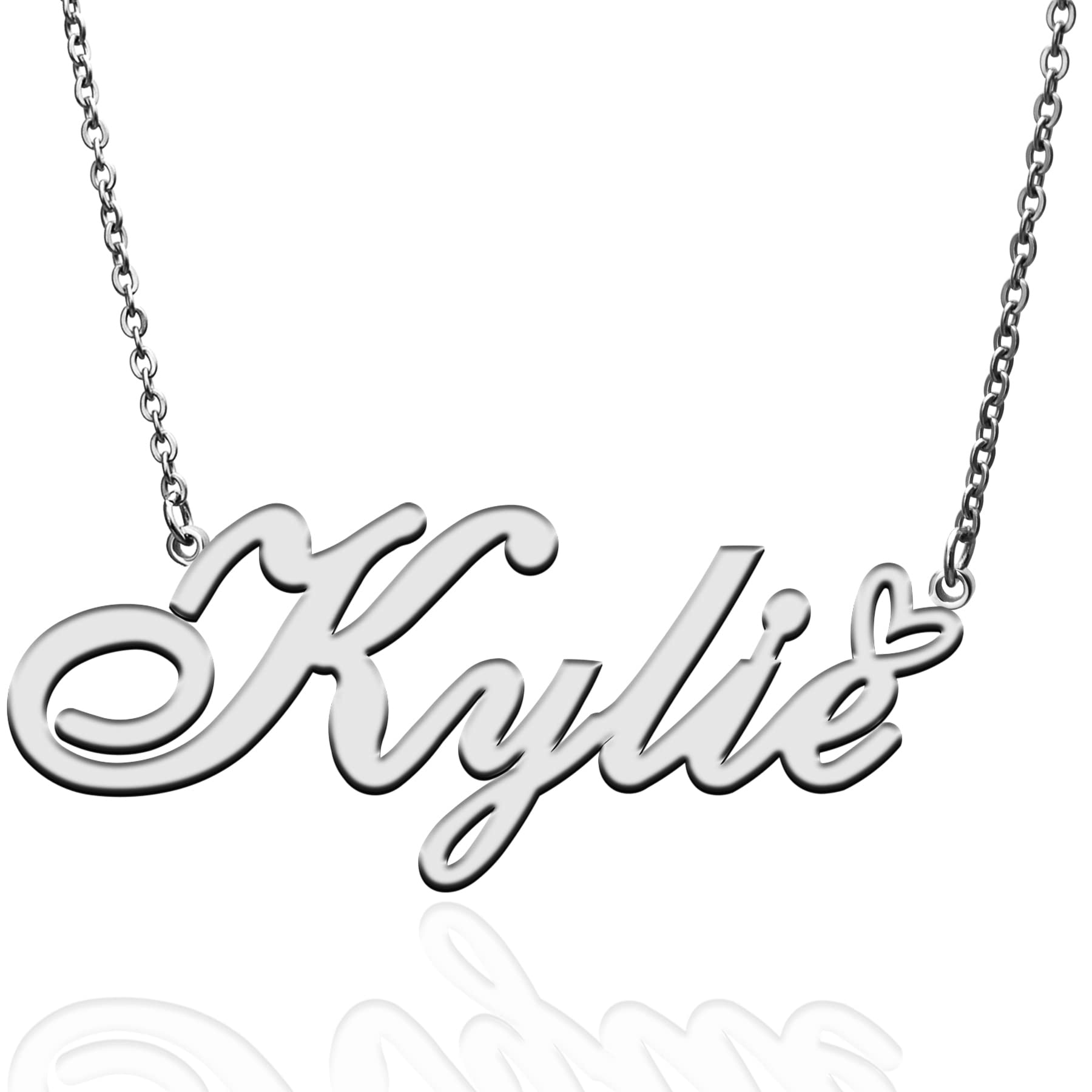 RONKAH Custom Personalized Name Necklace with Heart - Gold Plated Engraved Pendant Jewelry for Women, Best Gift for Girlfriend, Mother, Daughter, Friendship - Perfect for Christmas, Birthday, Anniversary & Special Occasions | Elegant Everyday Wear & Meaningful Keepsake