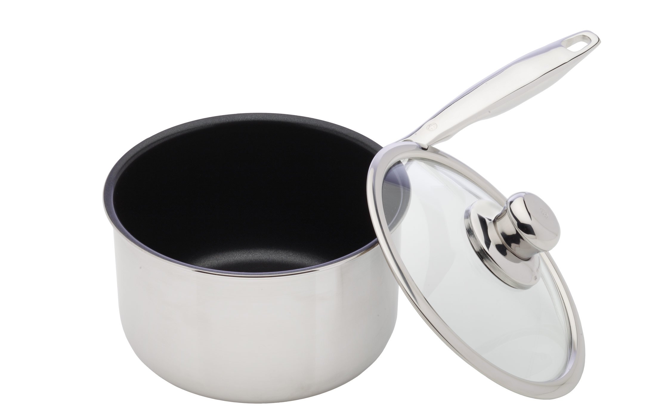 Swiss Diamond 7-Inch Nonstick Sauce Pan with Lid - 2.1Qt Induction Compatible, Stainless Steel Base, Dishwasher & Oven Safe - Perfect for Cooking Sauces, Soups, and Small Meals
