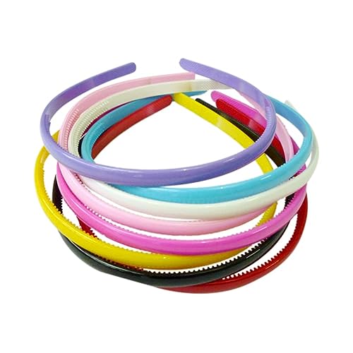 Evrysdi 6-Pack Plastic Plain Headbands for Women & Girls - DIY Hair Accessories, Multicolor Hair Bands for School, Work, Party & Everyday Use