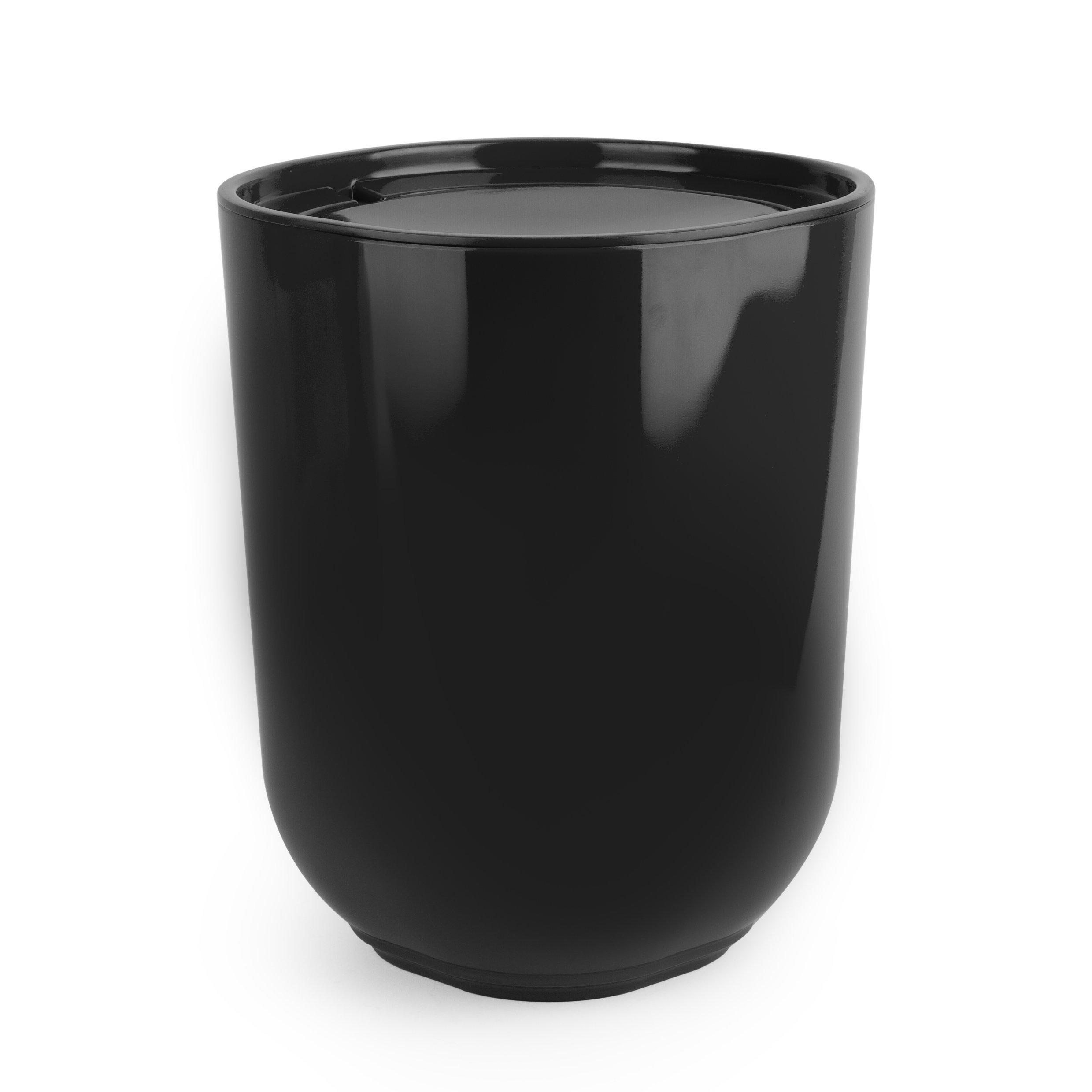 Umbra Step Can with Lid - 1.7 Gallon Small Trash Can for Bathroom, Kitchen & Office - Durable Melamine Waste Bin in White Glossy or Black Finish - Perfect for Home, Office & Commercial Spaces