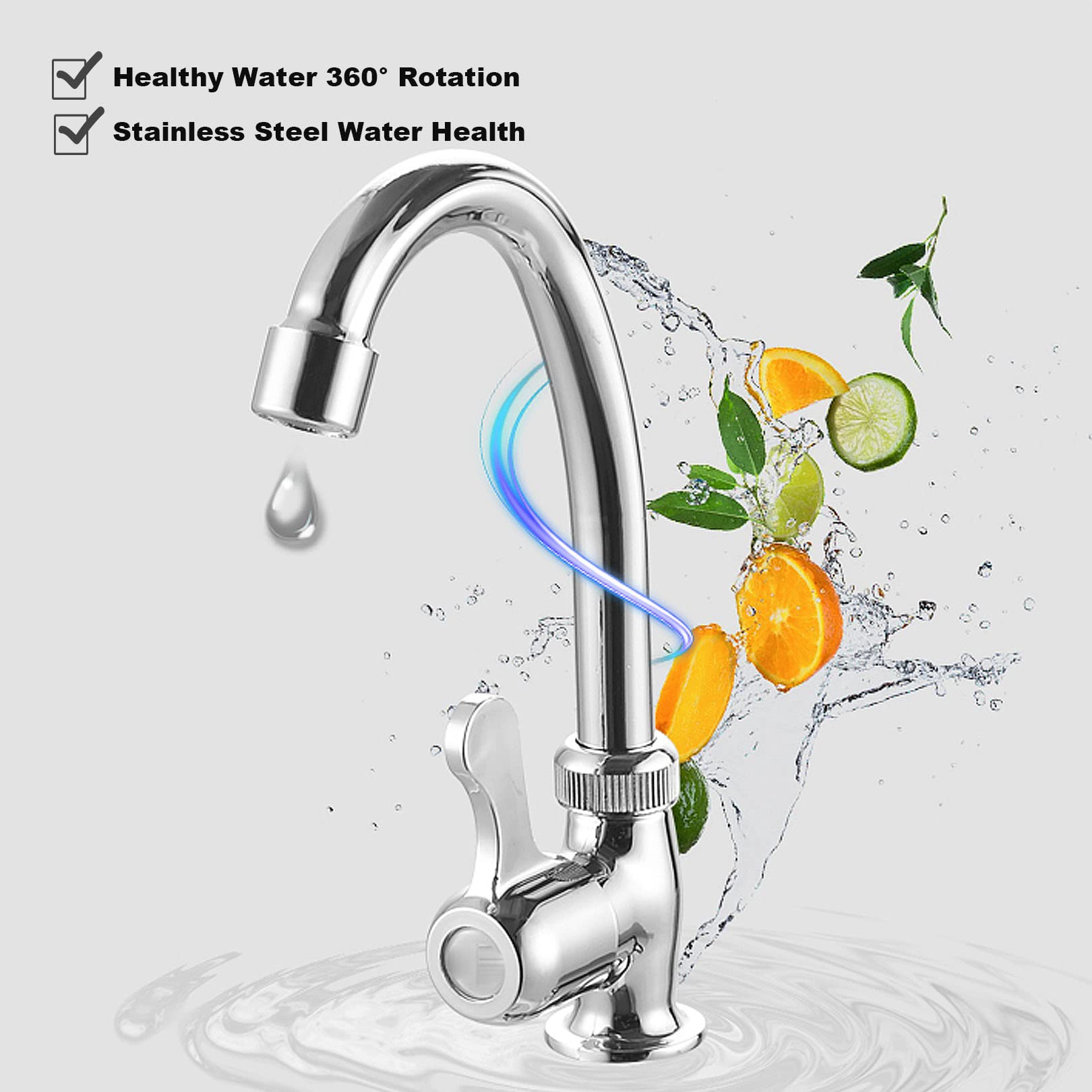 Premium 304 Stainless Steel Commercial Kitchen Sink with Faucet - Heavy Duty Free Standing Single Bowl Design with Strainer & Drain Pipe - Ideal for Restaurants, Food Trucks & Catering Businesses