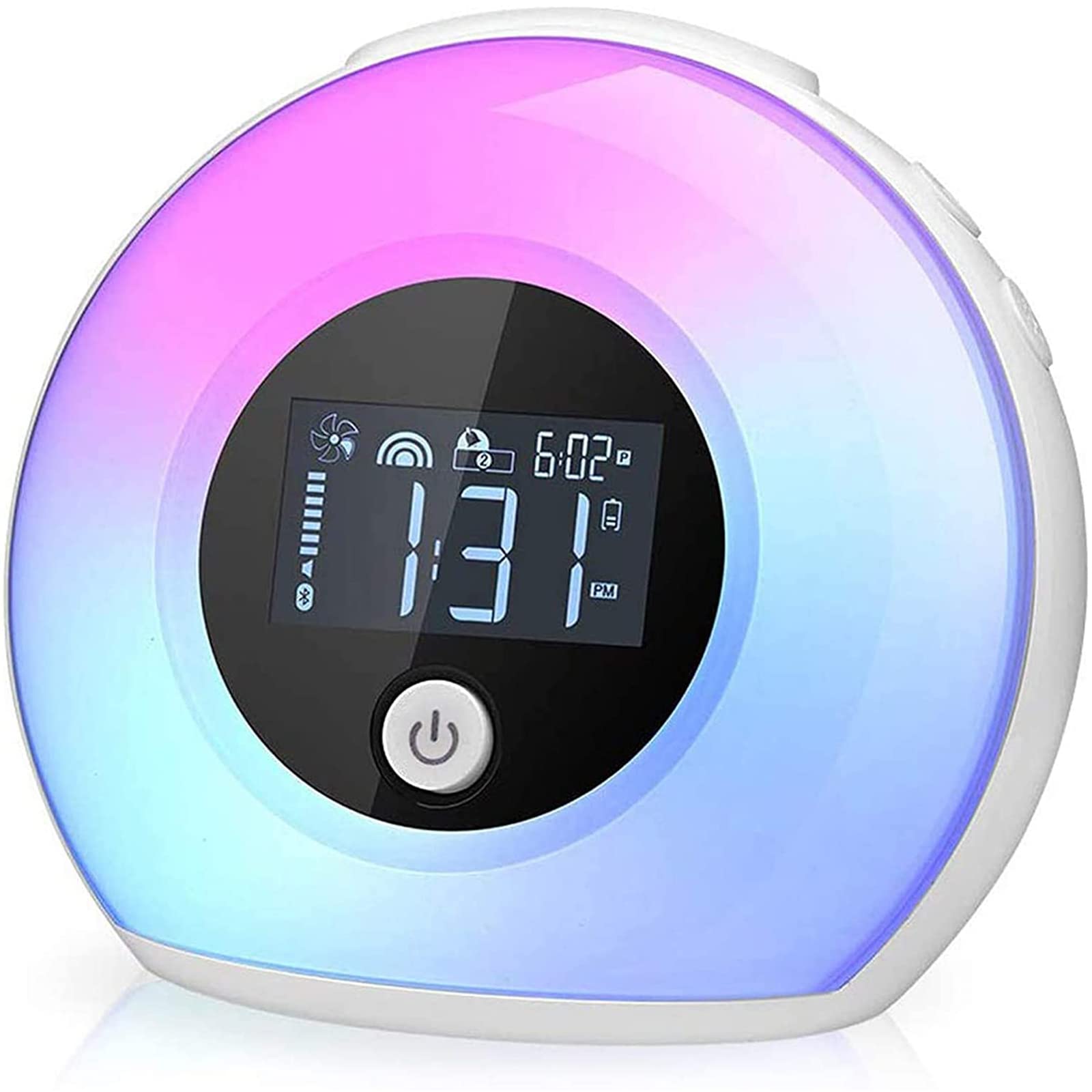 Wake Up Light Bluetooth Speaker - Dimmable Table Lamp Alarm Clock with Warm & Colorful LED Lights, Wireless Music Player for Bedroom, Kids Room, Party & Camping | Perfect for Morning Wake-Up, Night Light & Mood Lighting