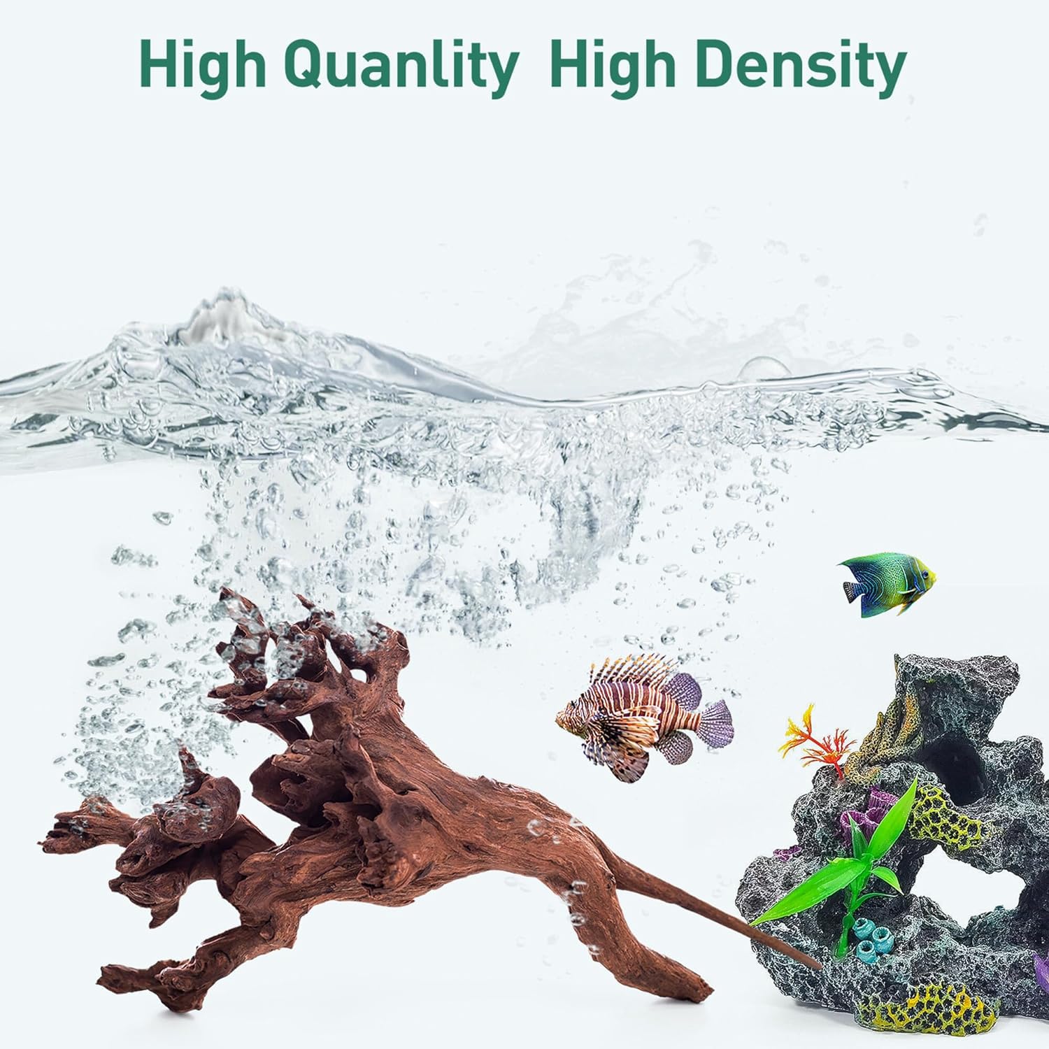 WDEFUN Natural Driftwood for Aquarium Decor - 3-Piece Set (7''-11'') Large Driftwood for Fish Tank, Reptile Terrarium & Air Plants - Perfect for Bearded Dragon Habitats, Aquascaping & Home Décor