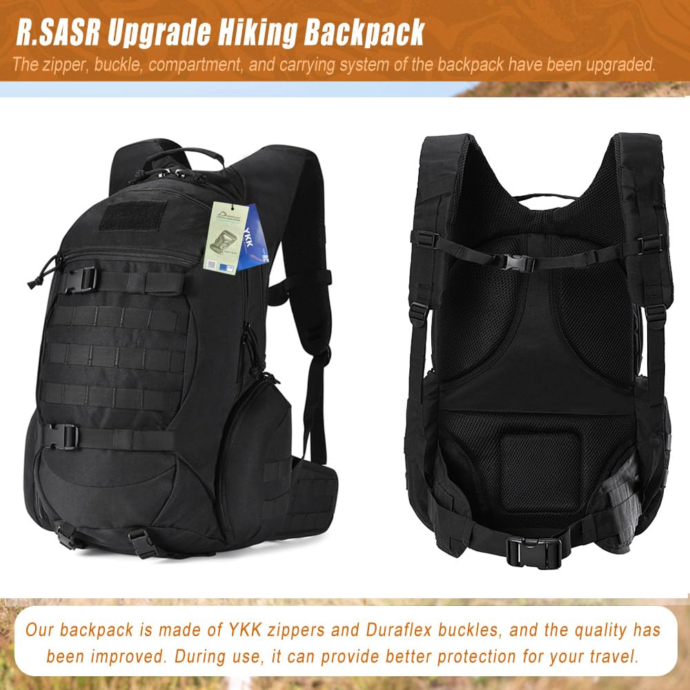R.SASR Tactical Hiking Backpack - Military Molle Backpack for Outdoor Camping, Travel & Survival Gear | Durable Waterproof Daypack for Men & Women
