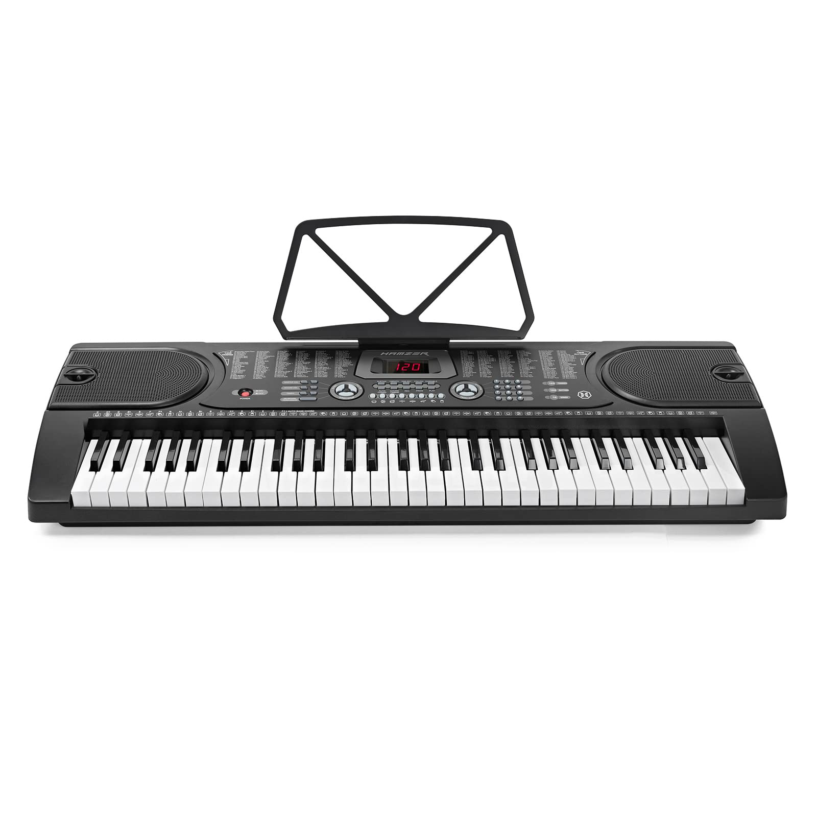 Hamzer 61-Key Electronic Keyboard Piano Set with Built-In Speakers, Stand, Bench, Headphones & Microphone - Complete Beginner Piano Kit for Kids & Adults | Home Practice, Music Lessons & Live Performances