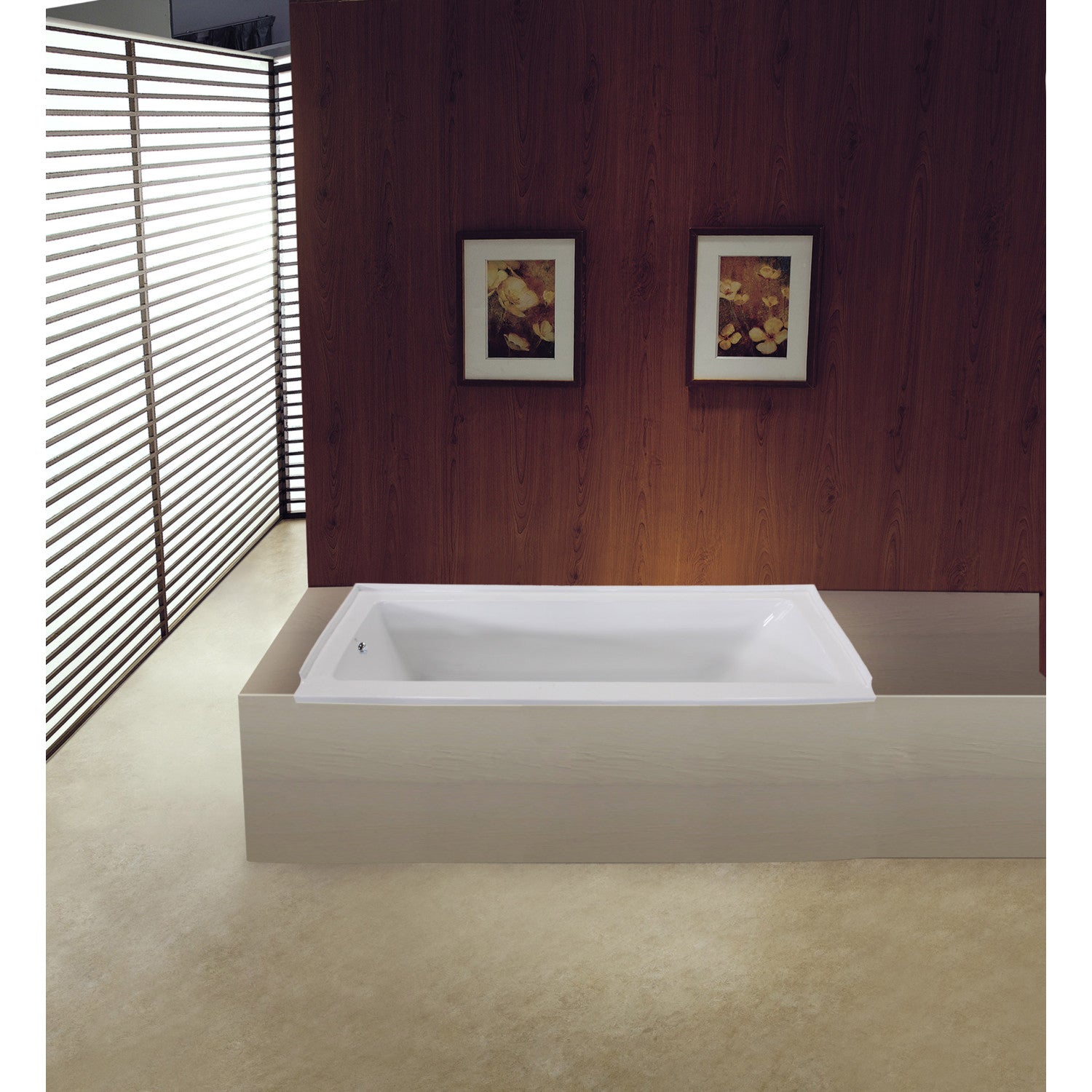Aqua Eden 60-Inch Acrylic Rectangular Drop-In Bathtub | Left-Hand Drain | Glossy White Finish | Perfect for Modern Bathroom Renovations & Spa-Like Relaxation