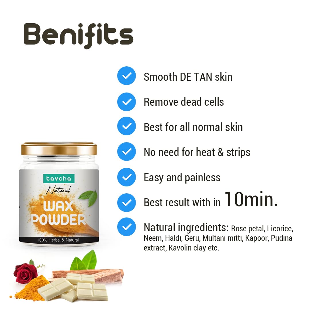 Haldi Hair Removal Powder for Women & Girls - 90g Full Face & Body Waxing Kit | Fast & Easy At-Home Hair Removal in 10 Minutes | Perfect for Bikini Line, Legs, Arms & Facial Hair