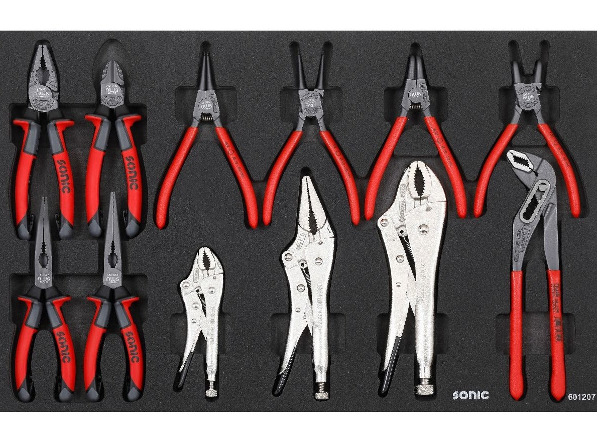 12-Piece Sonic Foam System Pliers Set - Medium (26) - Professional Automotive & Home Repair Tool Kit for Mechanics and DIY Projects