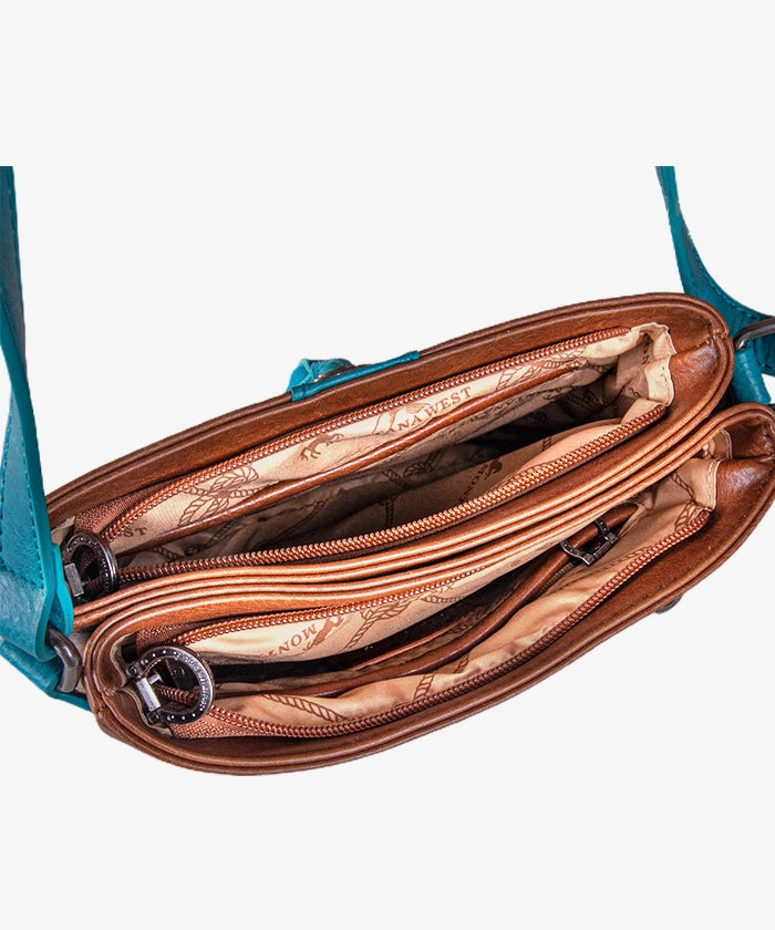 Montana West Embroidered Studded Crossbody Bag for Women - Stylish Leather Shoulder Purse for Daily Use, Travel & Shopping