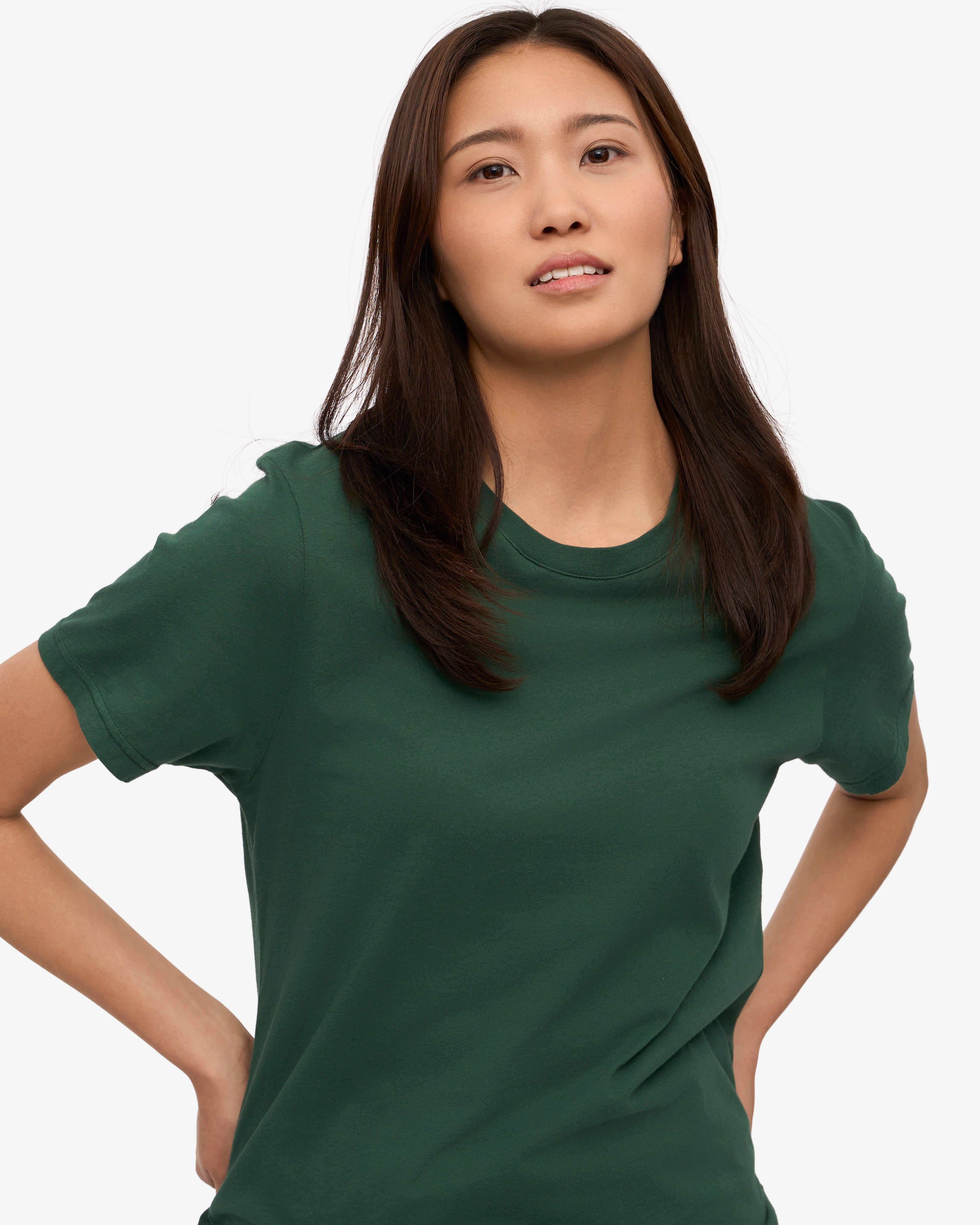 Organic Cotton Women's Lightweight T-Shirt - Emerald Green | Eco-Friendly Casual Wear for Everyday Comfort & Style