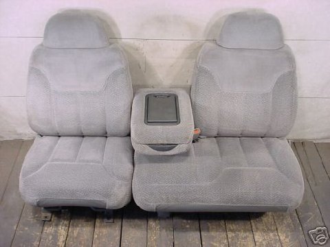 Premium Durafit C974-V7 Seat Covers for Chevy Truck 60/40 Bench Seat - Gray Velour with Solid Armrest | Electric Seat & Lumbar Support (Driver Side) + Electric Lumbar (Passenger Side) | Perfect for Work Trucks, Road Trips & Daily Commutes