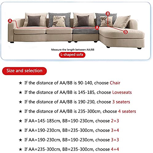 Stretch Velvet L-Shaped Couch Cover - Non Slip Sectional Sofa Slipcover with Adjustable Straps, Washable & Thick Fabric (90-140cm, Orange) - Perfect for Living Room, Home Theater & Family Gatherings
