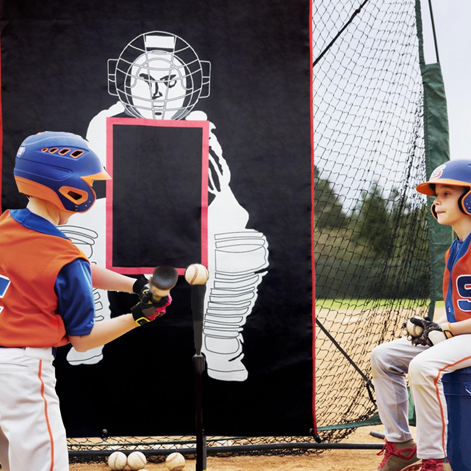 Durable Baseball Backstop Net with Strike Zone for Outdoor Practice
