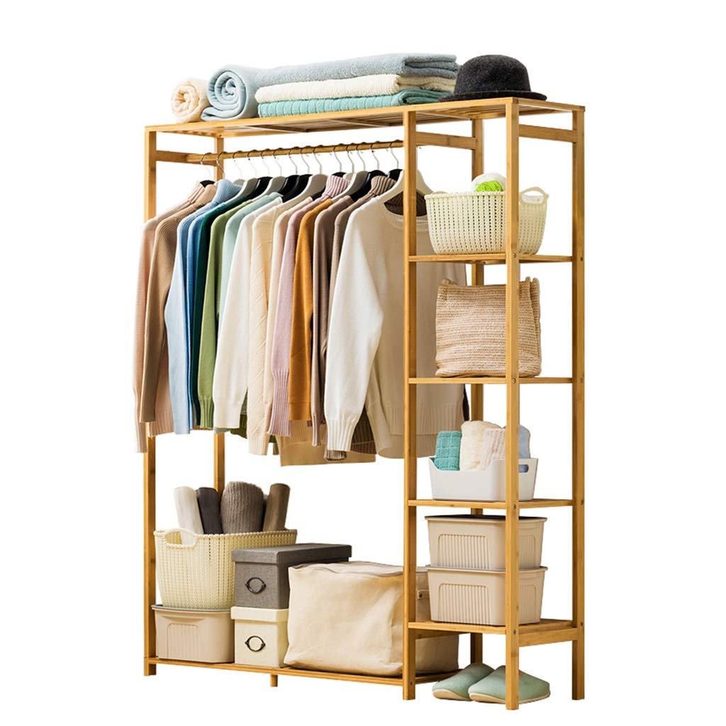Multifunctional Bamboo Wood Coat Rack with Hooks - Standing Clothes Hanger for Hats, Handbags & Shoes - 90cm & 145cm Height Options - Perfect for Hallway, Bedroom & Entryway Organization