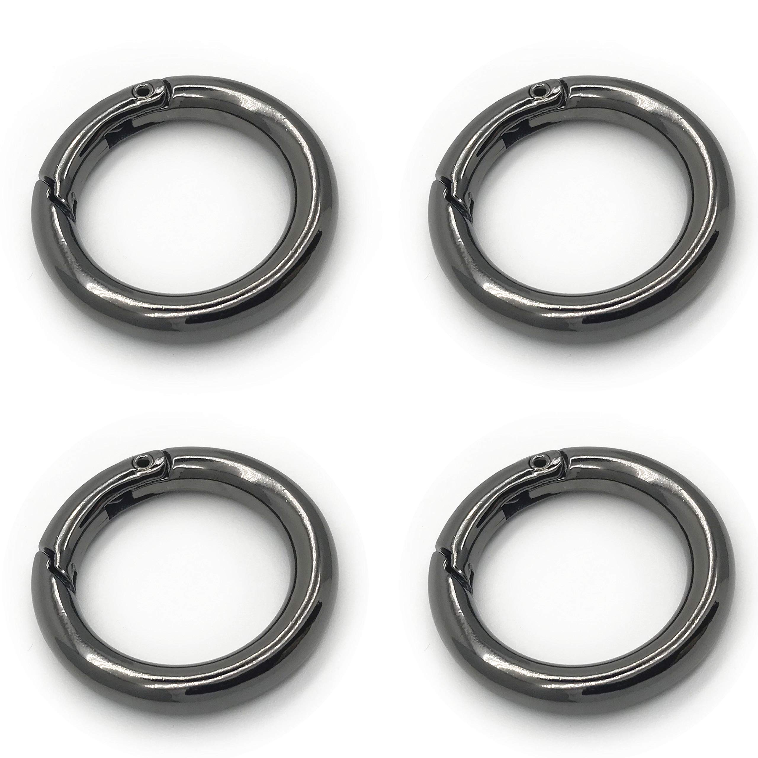 Stainless Steel Spring Clip Round Carabiner Ring - Heavy Duty Keychain Hook for Outdoor Gear, Keys, Dog Leash & Camping Equipment (Pack of 5) - Perfect for Hiking, Backpacking, Climbing & Daily Use