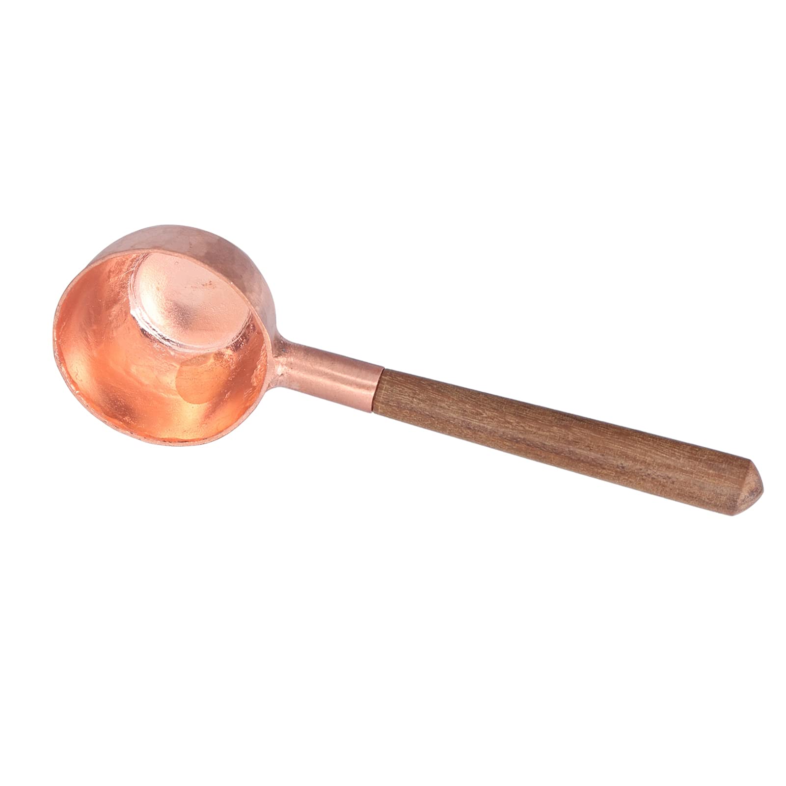 Premium Set of 2 Copper Measuring Spoons for Coffee Beans - Handcrafted Copper & Composite Wood Barista Tools - Perfect for Coffee Shops, Home Brewing & Gift Giving