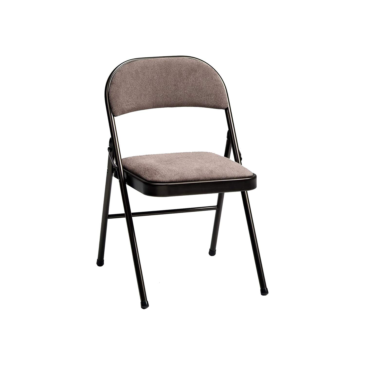 MECO 4 Pack Padded Folding Chairs with Cushioned Corrin Fabric - Comfortable Foldable Chairs in Cinnabar Red - Perfect for Indoor/Outdoor Events, Parties, Camping & Home Use