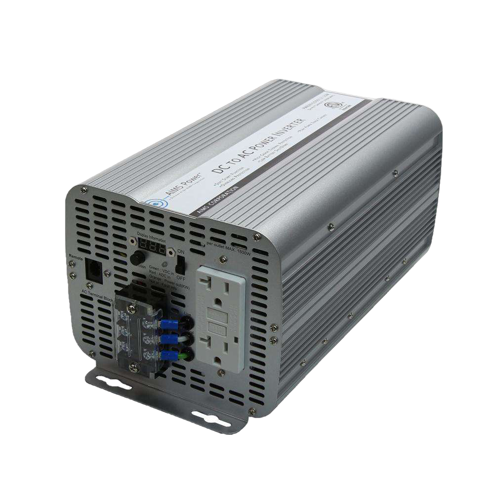 2000W Pure Sine Wave Power Inverter by Aims Power - 12V DC to 120V AC, GFCI Protected, ETL Certified & UL458 Compliant - Perfect for RVs, Boats, Camping & Emergency Power Backup