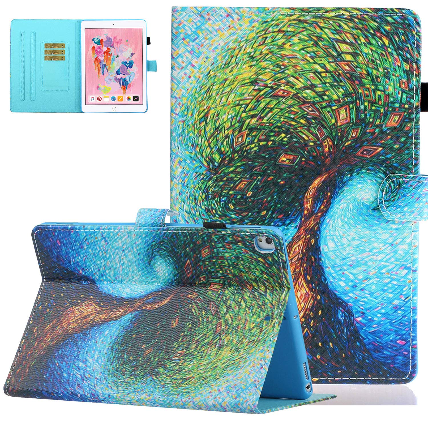 UGOcase iPad 10.2 inch (8th/7th Generation) Tablet Case 2020/2019 - Premium PU Leather Smart Cover with Multi-Angle Stand, Auto Wake/Sleep, Card & Stylus Holder - Protective Case for iPad 10.2