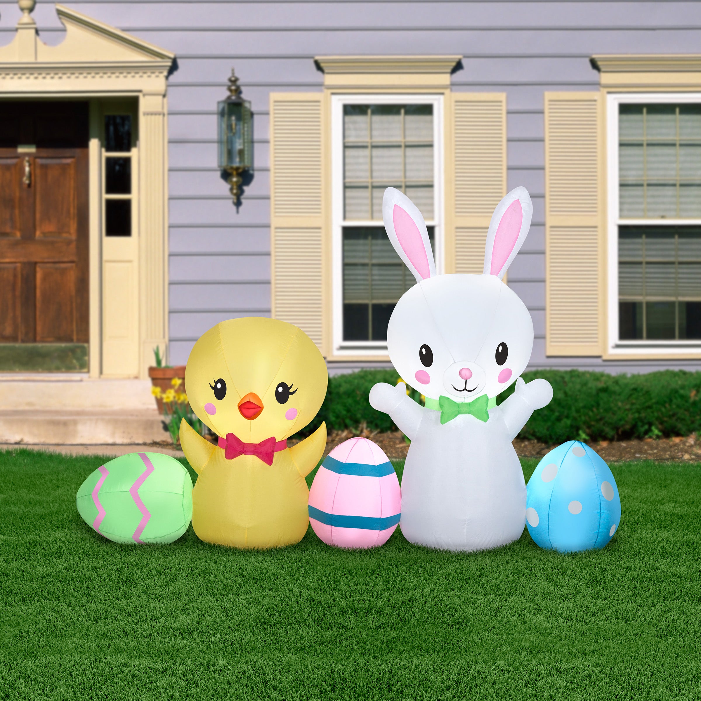 78 Inch Large Inflatable Easter Bunny and Chick Outdoor Decor - Perfect for Spring Yard Decorations, Easter Party, and Holiday Festivities
