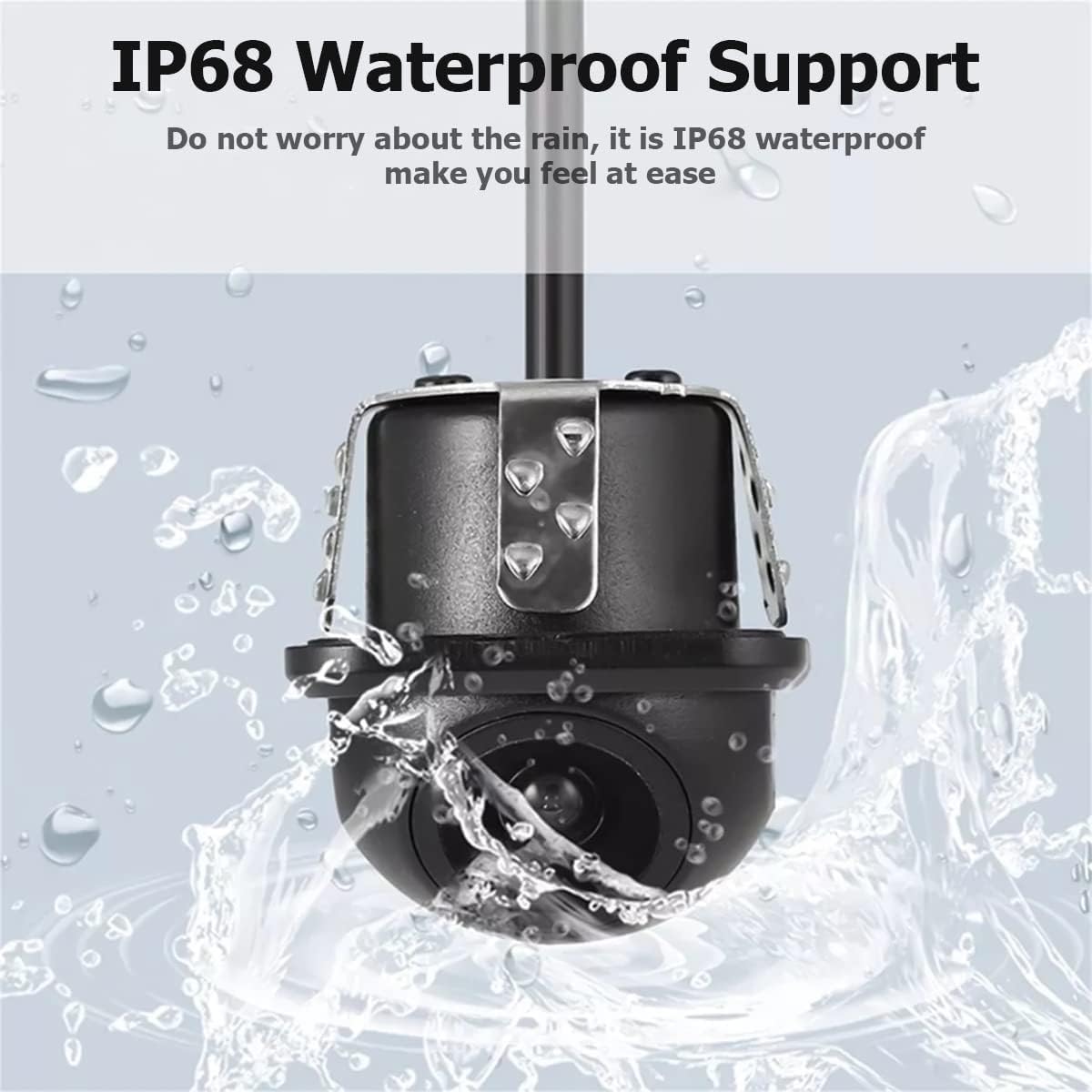 Waterproof IP68 Backup & Front View Camera with Night Vision & 170° Wide Angle - HD Rear View Camera for Cars, Trucks, SUVs, RVs, Vans - Perfect for Parking, Reversing & Night Driving (Black)