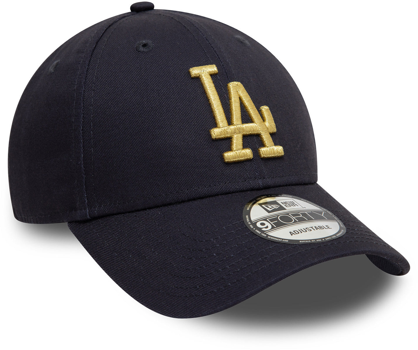 Los Angeles Dodgers New Era 9Forty Adjustable Baseball Cap - Navy Blue with Metallic Logo for Men & Women | Perfect for Baseball Games, Fan Gear & Streetwear Fashion