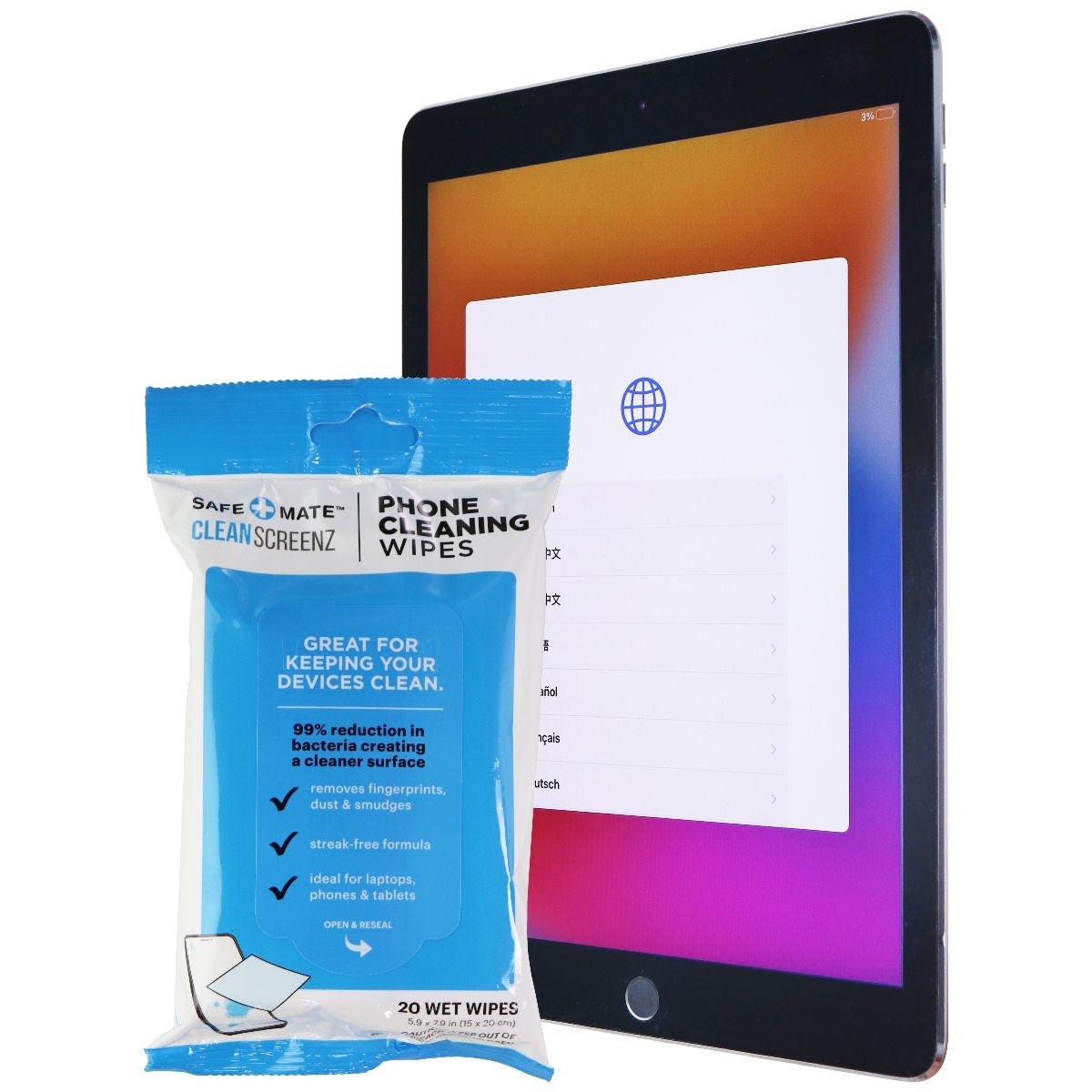 Apple iPad Air 2 (9.7 inch) Tablet (A1566) Wi-Fi 128GB Space Gray - Lightweight & Powerful for Work, Study & Entertainment + Includes Free Screen Cleaning Wipes