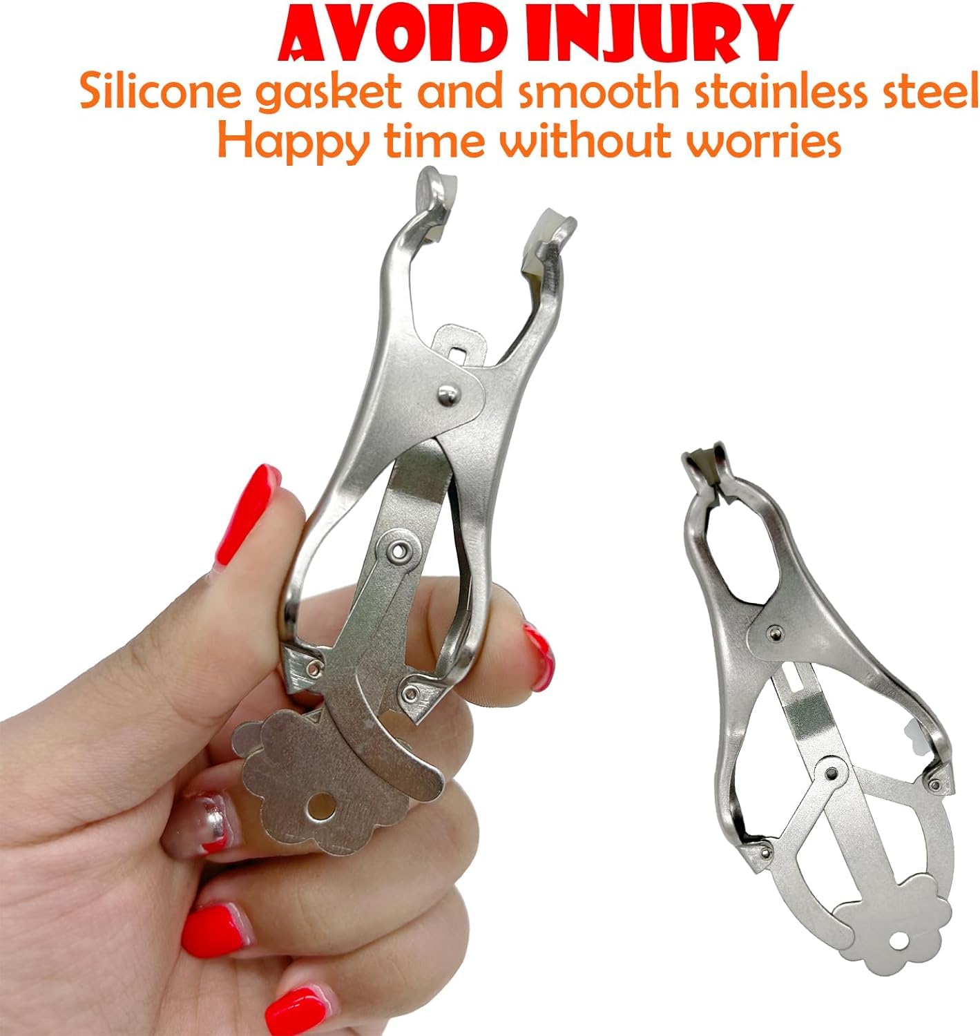 Adjustable Metal Nipple Clamps for Women - BDSM Nipple Clips, Non-Piercing Beginner Nipple Rings with Clitoris Pressure - Adult Sex Toys for Couples & Sensual Play, Perfect for BDSM, Roleplay & Spicing Up the Bedroom