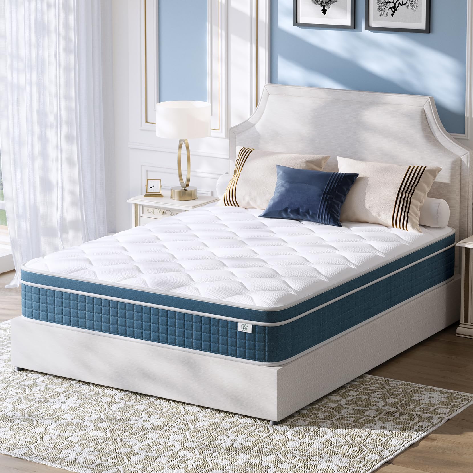 8 Inch Hybrid Twin Mattress in a Box - Memory Foam & Pocket Spring for Pressure Relief - Breathable Medium Firm Single Bed Mattress (75