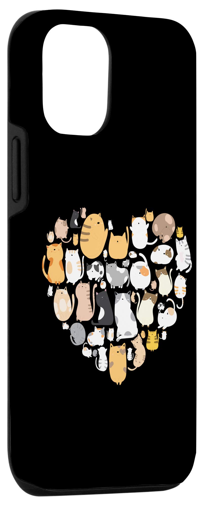 Cute Anime Cat iPhone 12/12 Pro Case - Kawaii Kitty Heart Design for Boys & Girls - Perfect for School, Work, and Everyday Use