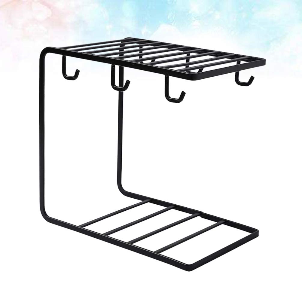 DOITOOL 1-Piece Cup Holder Stand - Tea & Coffee Mug Organizer, Wine Glass Display Rack with Drain Plate - Perfect for Kitchen Countertop, Bar, Restaurant & Office Storage