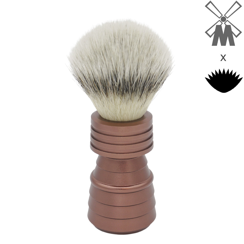 23mm Mühle STF Large Shaving Brush with AP Shave Co. Alumihandle - Bronze Matte Finish - Perfect for Wet Shaving & Grooming Routine