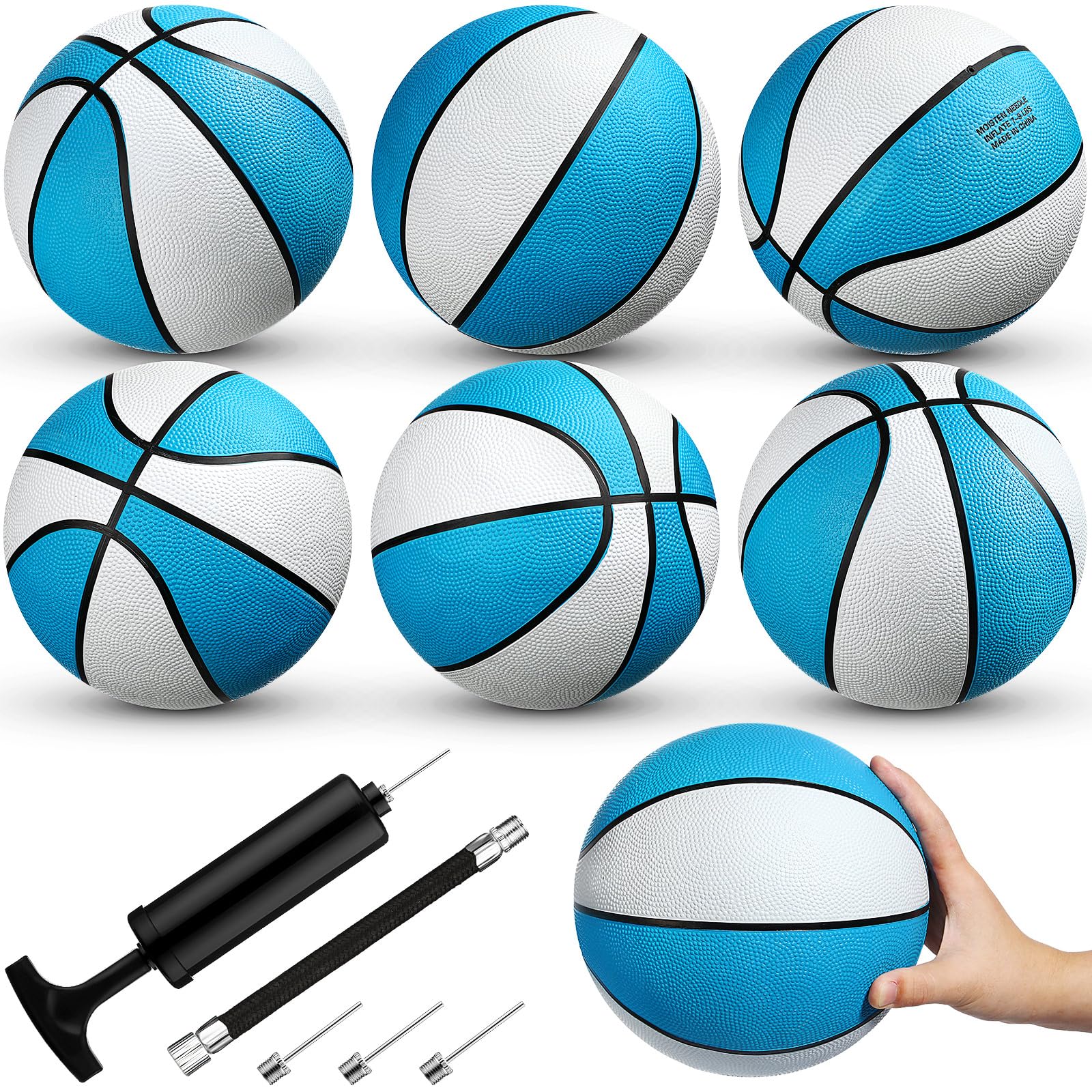 Honoson 6 Pack Waterproof Pool Basketballs - Size 7 for Kids, Lakes & Parties