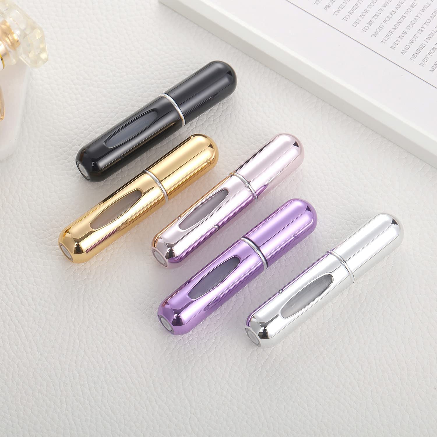 DIYA SALES Portable Mini Refillable Perfume Atomizer Bottle - 5ml Travel Size Spray Bottle for Perfume, Essential Oils & Cosmetics - Perfect for Travel, Gym, Office & Daily Use