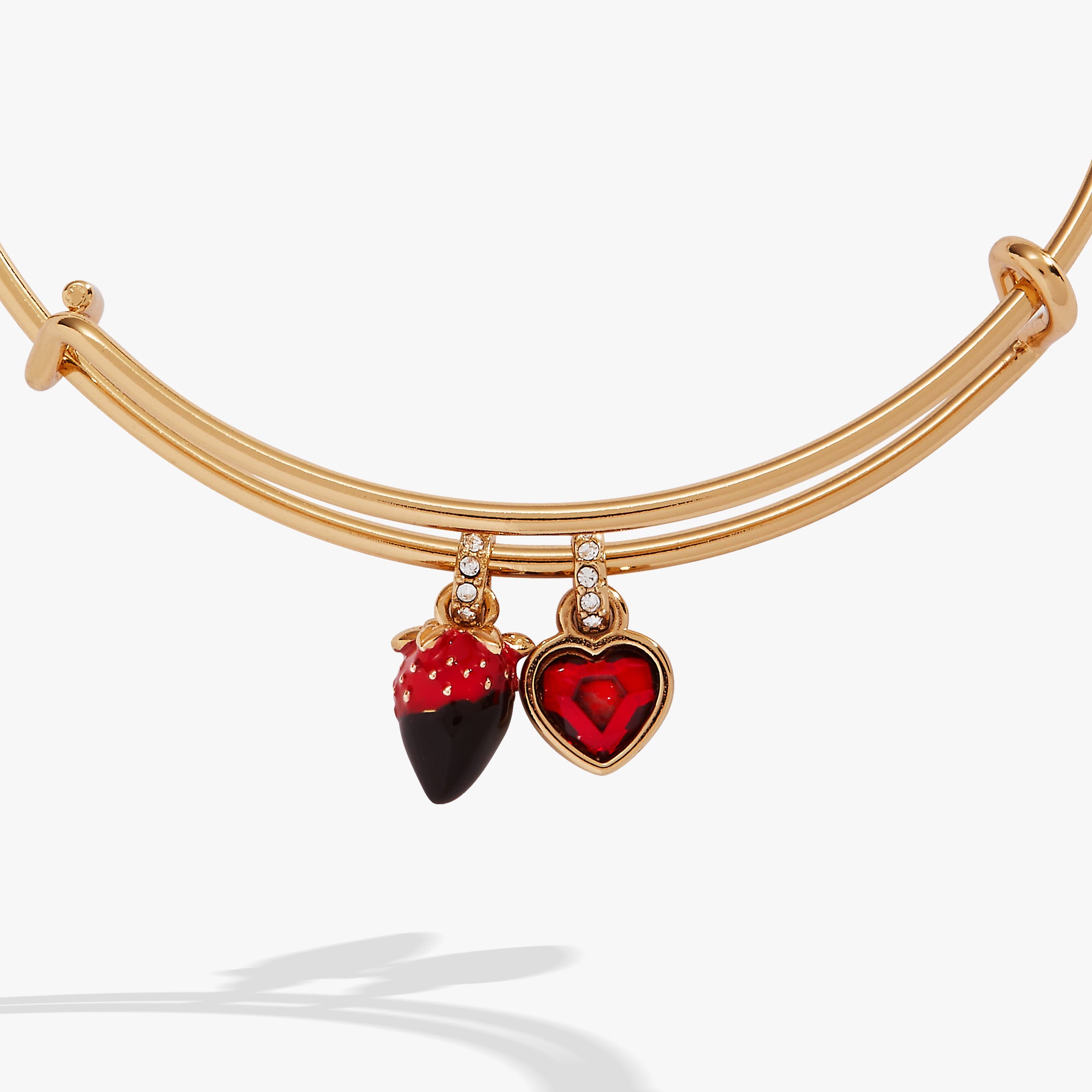 Chocolate Covered Strawberry Duo Charm Bracelet - Elegant Strawberry Jewelry for Women - Perfect Gift for Valentine's Day, Anniversary & Special Occasions